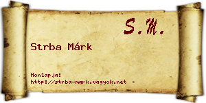 Strba Márk névjegykártya