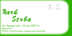 mark strba business card